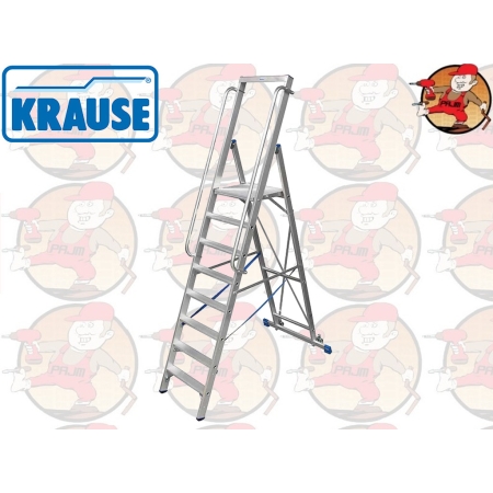 127846 KRAUSE STABILO drabina wolnostojąca jezdna z dużą platformą 14 stopni